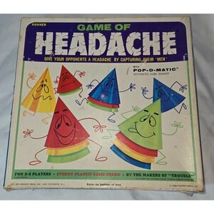 Headache Board Game by Kohner Brothers 1968 Original Complete Original Box